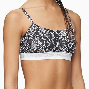 Calvin Klein - CK One Black & White Snakeskin Bralette, New with Tags, Sz M